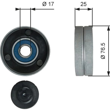 Gates Umlenk-/Führungsrolle, Keilrippenriemen DriveAlign™ T38059