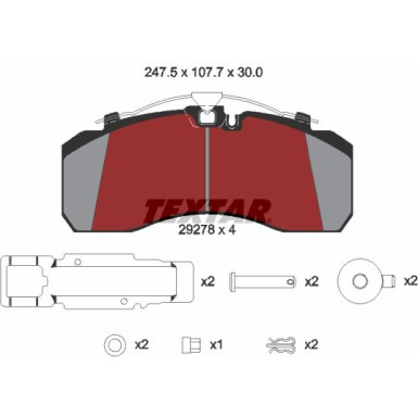 Textar Bremsbelagsatz, Scheibenbremse 2927801 Textar Bremsbelagsatz, Scheibenbremse 2927801