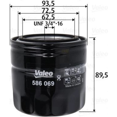 Valeo Ölfilter 586069