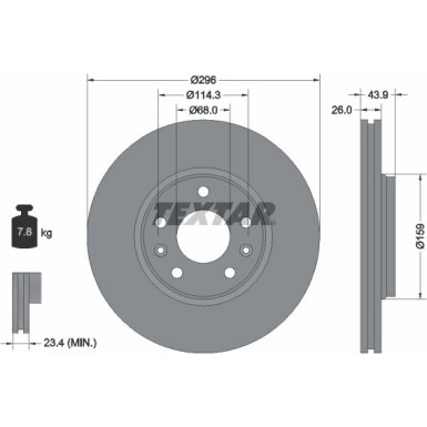 Textar Bremsscheibe PRO 92195603