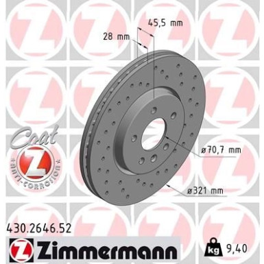 Zimmermann Bremsscheibe SPORT Z 430.2646.52 Zimmermann Bremsscheibe SPORT Z 430.2646.52