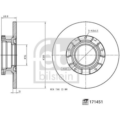 FEBI BILSTEIN 171451 Bremsscheibe FEBI BILSTEIN 171451 Bremsscheibe