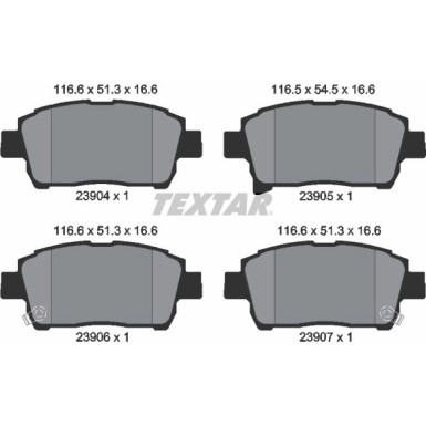 Textar Bremsbelagsatz, Scheibenbremse 2390401 Textar Bremsbelagsatz, Scheibenbremse 2390401