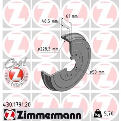 Zimmermann Bremstrommel Coat Z 430.1791.20