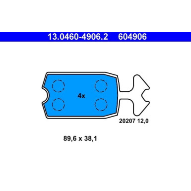 Bremsbelagsatz, Scheibenbremse 13.0460-4906.2 Bremsbelagsatz, Scheibenbremse 13.0460-4906.2