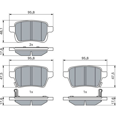 BOSCH Bremsbelagsatz, Scheibenbremse 0 986 494 802 BOSCH Bremsbelagsatz, Scheibenbremse 0 986 494 802