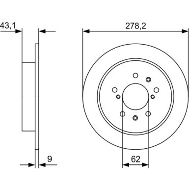 BOSCH Bremsscheibe 0 986 479 D34