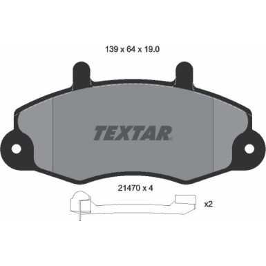 Textar Bremsbelagsatz, Scheibenbremse 2147002