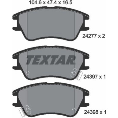 Textar Bremsbelagsatz, Scheibenbremse 2427701