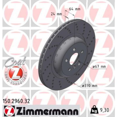 Zimmermann Bremsscheibe FORMULA F 150.2960.32