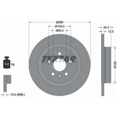 Textar Bremsscheibe PRO 92275203