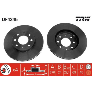 Bremsscheibe DF4345 Bremsscheibe DF4345