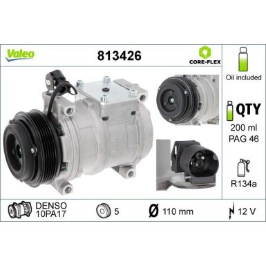 Valeo Kompressor, Klimaanlage VALEO CORE-FLEX 813426