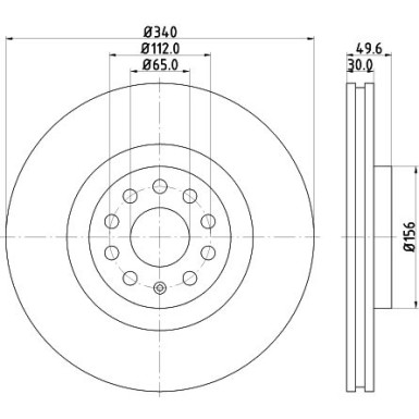 Hella Bremsscheibe Pro High Carbon 8DD 355 129-241 Hella Bremsscheibe Pro High Carbon 8DD 355 129-241