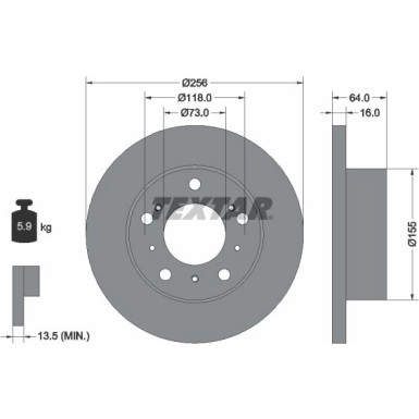Textar Bremsscheibe 92034400 Textar Bremsscheibe 92034400
