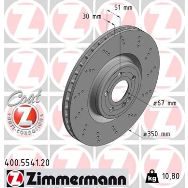 Zimmermann Bremsscheibe Coat Z 400.5541.20 Zimmermann Bremsscheibe Coat Z 400.5541.20