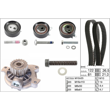 INA Wasserpumpe + Zahnriemensatz 530 0484 30