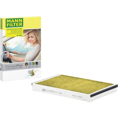 MANN-FILTER FP 3054 Innenraumfilter FreciousPlus Aktivkohlefilter mit Polyphenol, antibakteriell, Feinstaubfilter (PM 2.5)