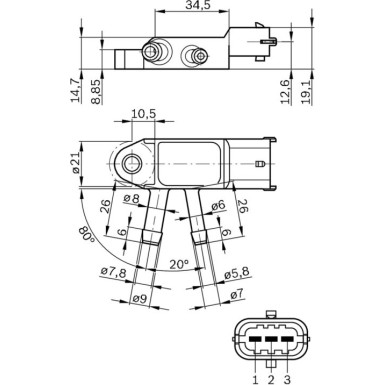 BOSCH Sensor, Abgasdruck 0 281 002 772 BOSCH Sensor, Abgasdruck 0 281 002 772