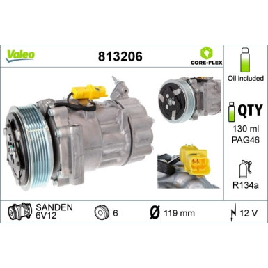 Valeo Kompressor, Klimaanlage VALEO CORE-FLEX 813206