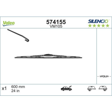 Valeo Wischblatt Scheibenwischer Silencio Conventional Single 574155