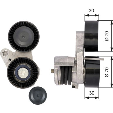 Gates Spannrolle, Keilrippenriemen DriveAlign™ T39114