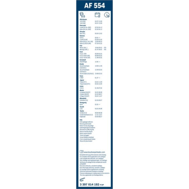 BOSCH AF 554 Scheibenwischer Aerofit 3 397 014 192 BOSCH AF 554 Scheibenwischer Aerofit 3 397 014 192