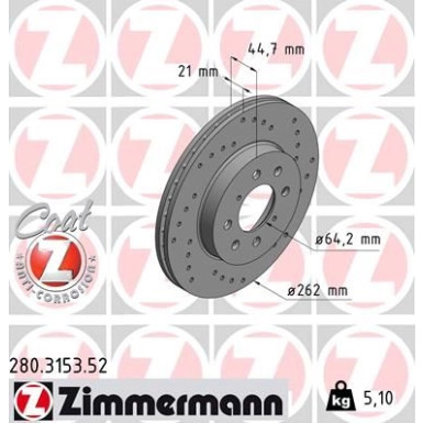 Zimmermann Bremsscheibe SPORT Z 280.3153.52 Zimmermann Bremsscheibe SPORT Z 280.3153.52