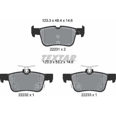 Textar Bremsbelagsatz, Scheibenbremse Q+ 2223103 Textar Bremsbelagsatz, Scheibenbremse Q+ 2223103