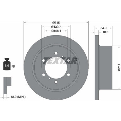 Textar Bremsscheibe 92093100 Textar Bremsscheibe 92093100