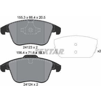 Textar Bremsbelagsatz, Scheibenbremse Q+ 2412305 Textar Bremsbelagsatz, Scheibenbremse Q+ 2412305