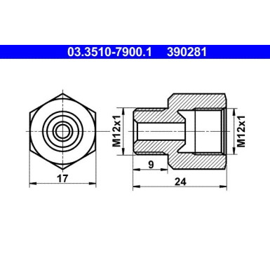 Adapter, Bremsleitung 03.3510-7900.1
