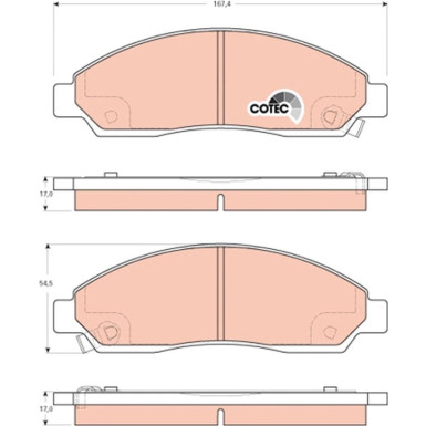 TRW Bremsbelagsatz, Scheibenbremse COTEC GDB3466