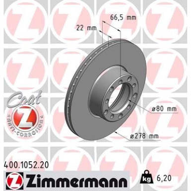 Zimmermann Bremsscheibe Coat Z 400.1052.20