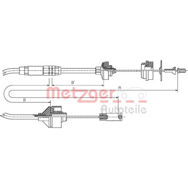 Metzger Seilzug, Kupplungsbetätigung 11.2195 Metzger Seilzug, Kupplungsbetätigung 11.2195