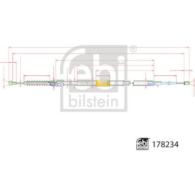 FEBI BILSTEIN 178234 Seilzug, Feststellbremse FEBI BILSTEIN 178234 Seilzug, Feststellbremse