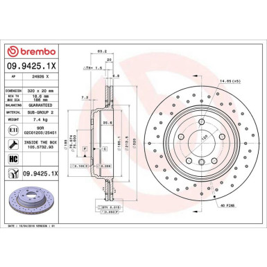 Bremsscheibe 09.9425.1X