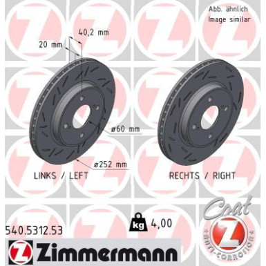 Zimmermann Bremsscheibe BLACK Z 540.5312.53 Zimmermann Bremsscheibe BLACK Z 540.5312.53