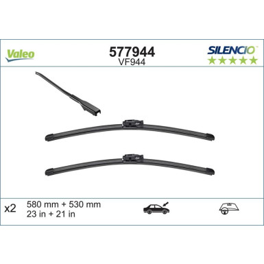 Valeo Wischblatt Scheibenwischer SILENCIO FLAT BLADE SET 577944