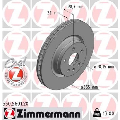 Zimmermann Bremsscheibe Coat Z 550.5601.20