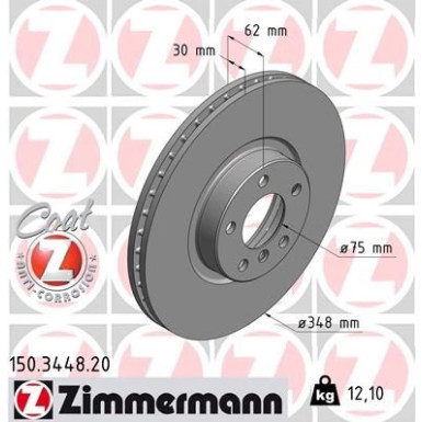 Zimmermann Bremsscheibe Coat Z 150.3448.20