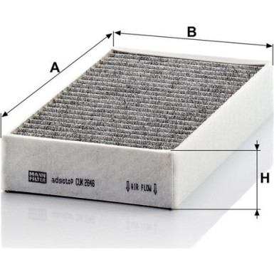 MANN-FILTER CUK 2646-2 Innenraumfilter, Aktivkohlefilter MANN-FILTER CUK 2646-2 Innenraumfilter, Aktivkohlefilter