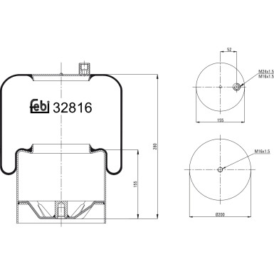 FEBI BILSTEIN 32816 Federbalg, Luftfederung