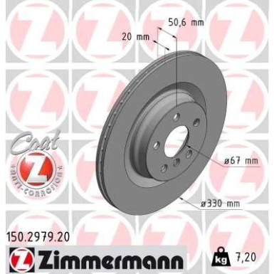 Zimmermann Bremsscheibe Coat Z 150.2979.20