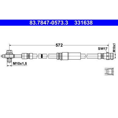 ATE Bremsschlauch 83.7847-0573.3 ATE Bremsschlauch 83.7847-0573.3