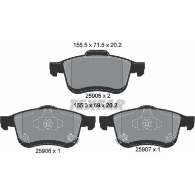 Textar Bremsbelagsatz, Scheibenbremse Q+ 2590501