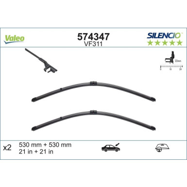 Valeo Wischblatt Scheibenwischer SILENCIO FLAT BLADE SET 574347