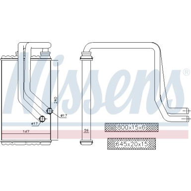 Nissens Wärmetauscher, Innenraumheizung 72956
