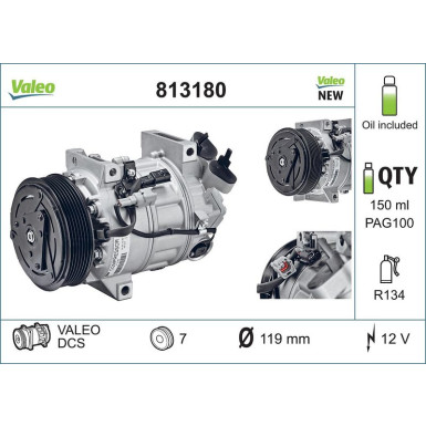 Kompressor, Klimaanlage Valeo Origins New OE TECHNOLOGIE 813180