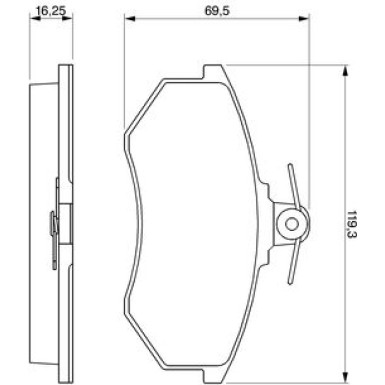 BOSCH Bremsbelagsatz, Scheibenbremse 0 986 466 698